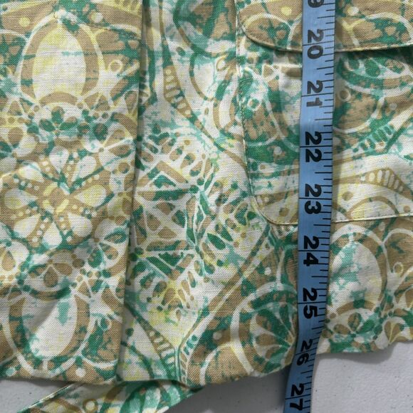 Lark Lane Blouse Womens 18 Multi Linen Blend Preppy Office Siren Career Work - Picture 9 of 9